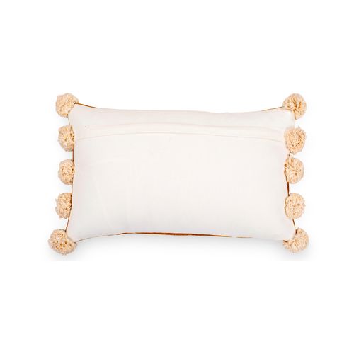 Coussin Rectangulaire  Design Boho Bali, En Viscose Housse + Remplissage - Eliza Marron