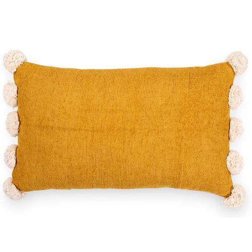 Coussin Rectangulaire  Design Boho Bali, En Viscose Housse + Remplissage - Eliza Marron
