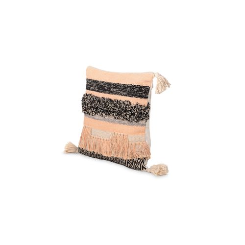 Coussin Carré Design Boho Bali En Coton Housse + Remplissage - Ava Multicolore