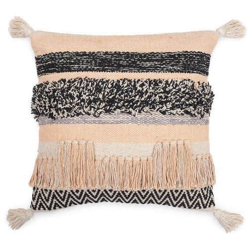 Coussin Carré Design Boho Bali En Coton Housse + Remplissage - Ava Multicolore