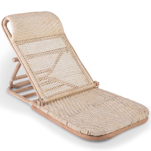 Chaise Longue De Jardin En Rotin, Design Boho Bali - Manra Naturel