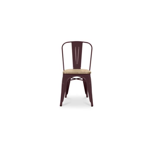 Chaise Bistrot Metalix - Métal Et Bois Clair Violet Clair