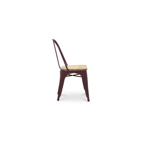 Chaise Bistrot Metalix - Métal Et Bois Clair Violet Clair
