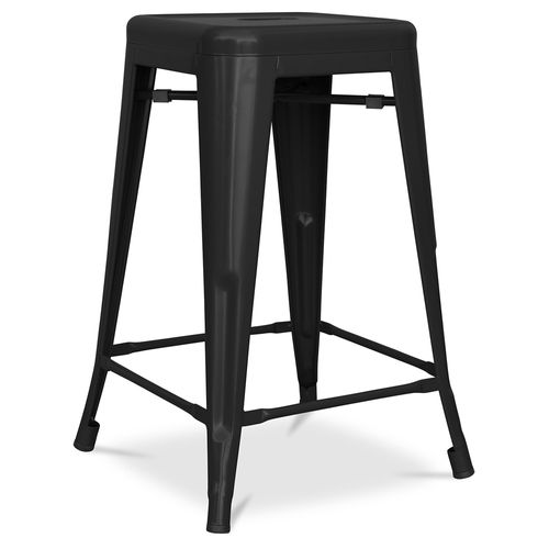 Tabouret Bistrot Metalix  Métal Mat - 60cm - Noir