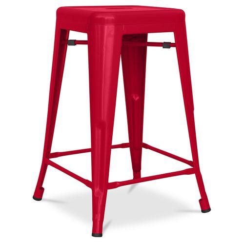 Tabouret Bistrot Metalix  Métal Mat - 60cm - Rouge