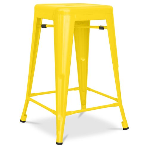 Tabouret Bistrot Metalix  Métal Mat - 60cm - Jaune