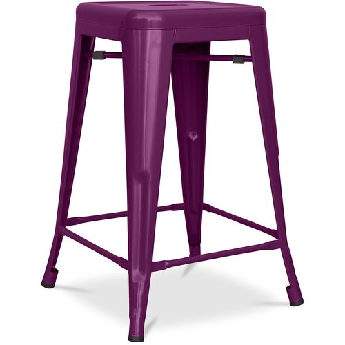 Tabouret Bistrot Metalix Métal Mat - 60cm - Violet