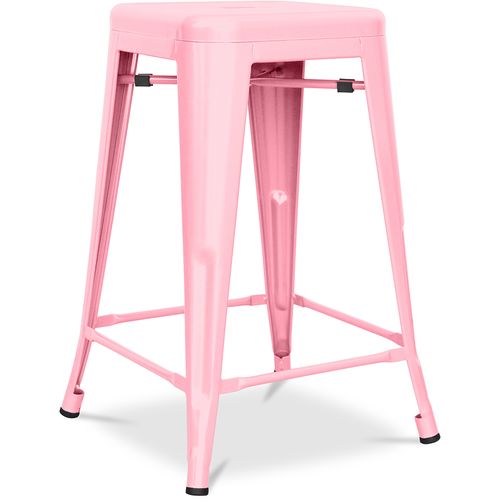 Tabouret Bistrot Metalix  Métal Mat - 60cm - Rose