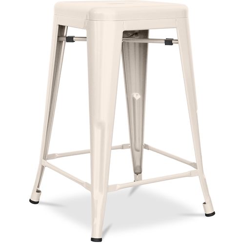 Tabouret Bistrot Metalix  Métal Mat - 60cm - Crème
