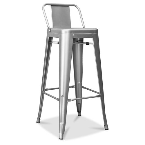 Tabouret De Bar Avec Dossier - Design Industriel - 76cm - -metalix Acier
