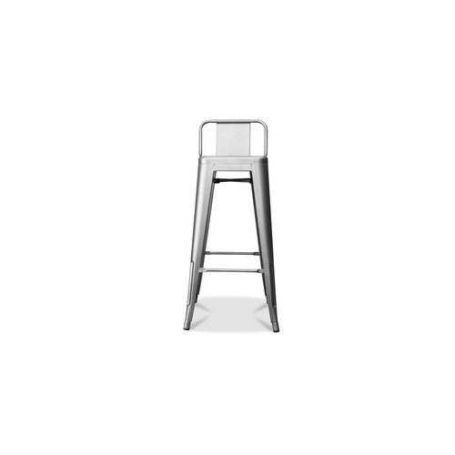 Tabouret De Bar Avec Dossier - Design Industriel - 76cm - -metalix Acier
