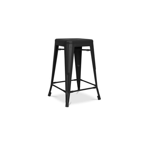 Tabouret Bistrot Metalix  Métal Mat - 60cm - Jaune Pâle