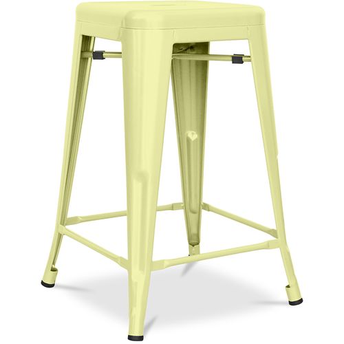 Tabouret Bistrot Metalix  Métal Mat - 60cm - Jaune Pâle