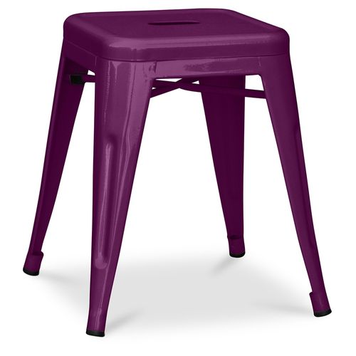 Tabouret Design Industriel - 45cm - Nouvelle Édition - Metalix Violet
