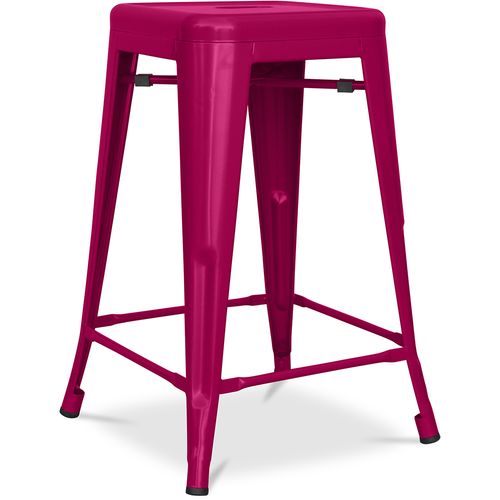 Tabouret Bistrot Metalix Métal Mat - 60cm - Fuchsia