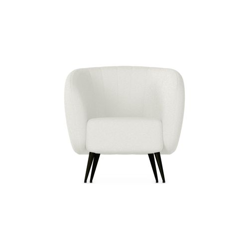 Fauteuil Blanc En Bouclette Fausse Fourrure Tapissée - Boucles Blanches - Oysa Blanc