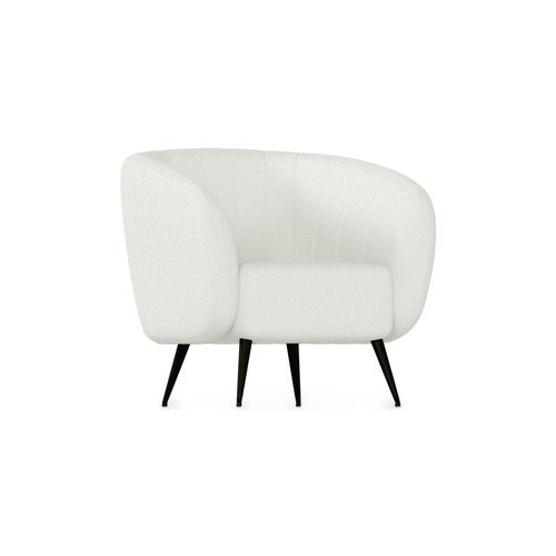Fauteuil Blanc En Bouclette Fausse Fourrure Tapissée - Boucles Blanches - Oysa Blanc