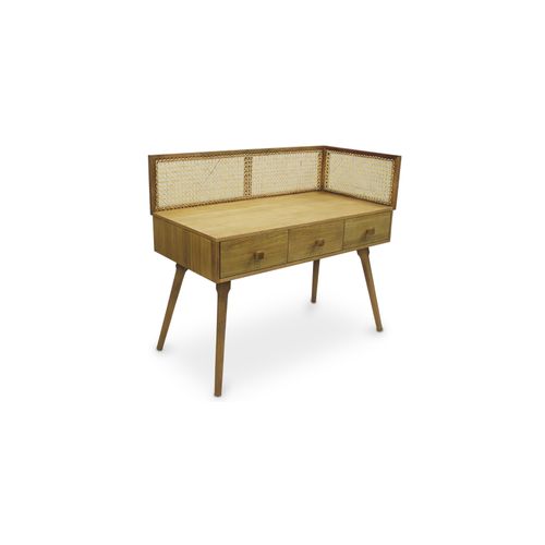 Bureau Style Cannage En Bois Naturel - Maya Bois Naturel