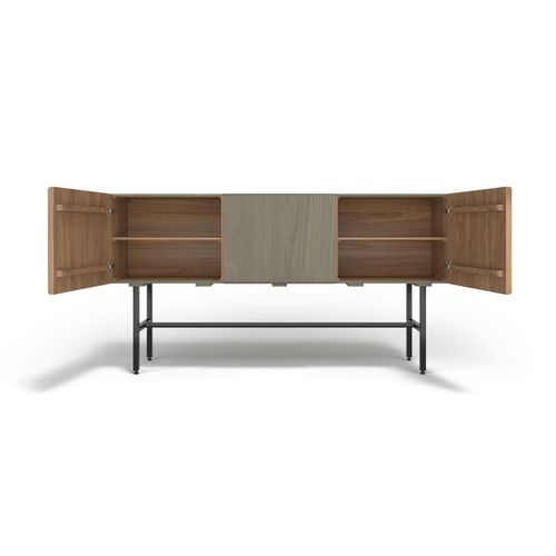 Buffet En Bois - Stile Vintage - 2 Portes - Zesnar Gris