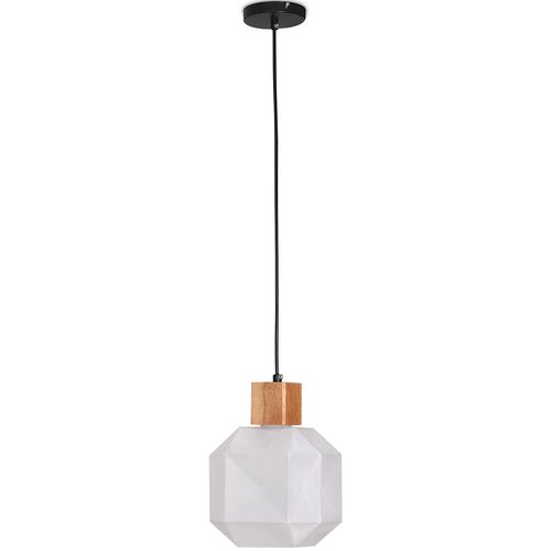 Lampe De Plafond Style Moderne, Métal Et Bois - Zey Blanc