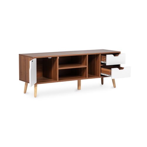 Meuble TV En Bois - Design Scandinave -  Lal Bois Naturel