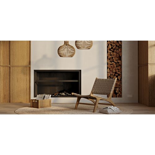 Fauteuil De Salon - Design Boho Bali - Bois Et Cuir - Grau Marron