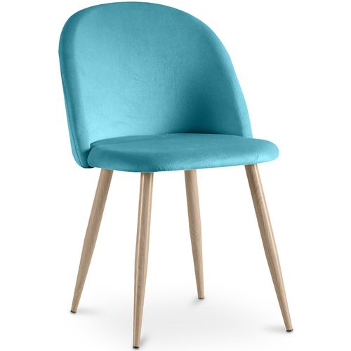 Chaise De Salle à Manger - Tapissée De Velours - Style Scandinave -  Bennett Turquoise