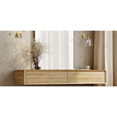 Applique Murale - Lampe Métal Doré Et Cristal - Senda Transparent