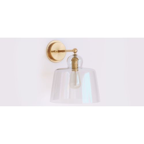 Applique Murale - Lampe Métal Doré Et Cristal - Senda Transparent