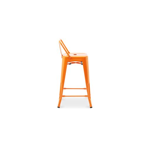 Tabouret De Bar Avec Dossier - Design - 60cm - - Metalix Bronze Métallisé
