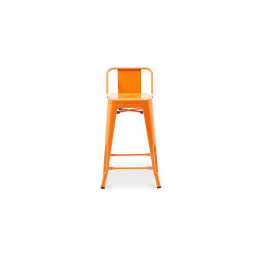 Tabouret De Bar Avec Dossier - Design - 60cm - - Metalix Bronze Métallisé