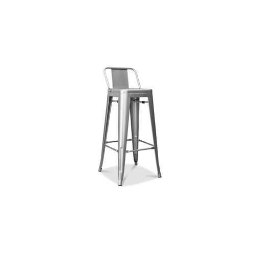 Tabouret De Bar Avec Dossier - Design Industriel - 76cm - -metalix Vert