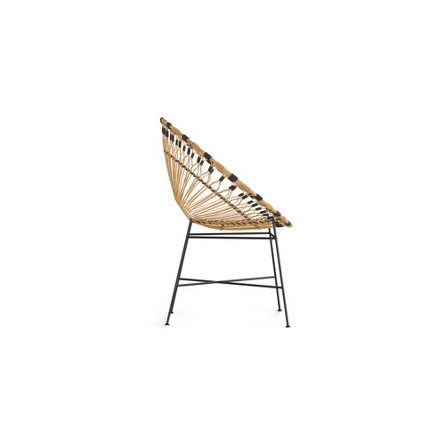 Chaise D'extérieur Ronde En Rotin Synthétique - Design Boho Bali - Monai Naturel
