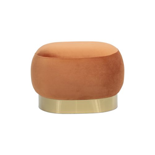 Pouf Banc De Maquillage - Velours Et Métal - Premium Jaune