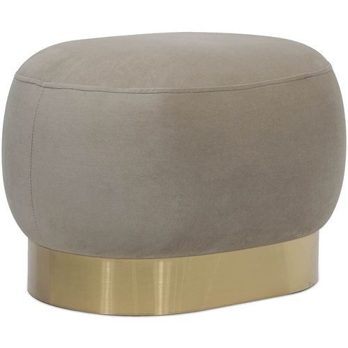 Pouf Banc De Maquillage - Velours Et Métal - Premium Taupe