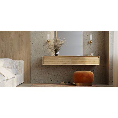 Pouf Banc De Maquillage - Velours Et Métal - Premium Taupe