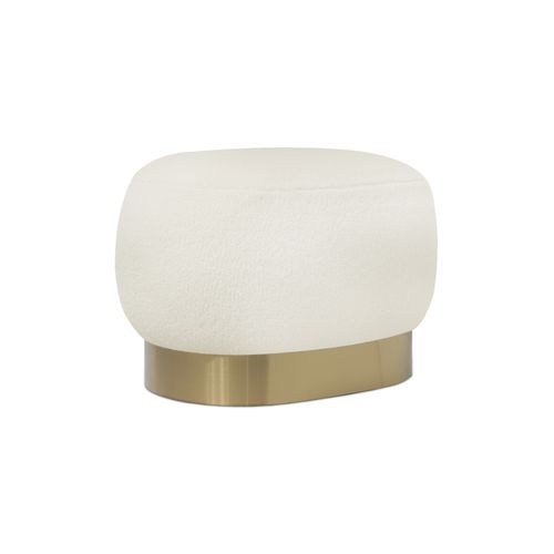 Pouf Banc De Maquillage - Bouclé Blanc - Premium Blanc