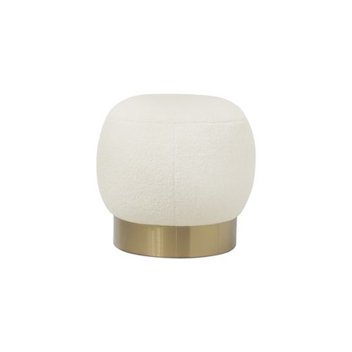 Pouf Banc De Maquillage - Bouclé Blanc - Premium Blanc