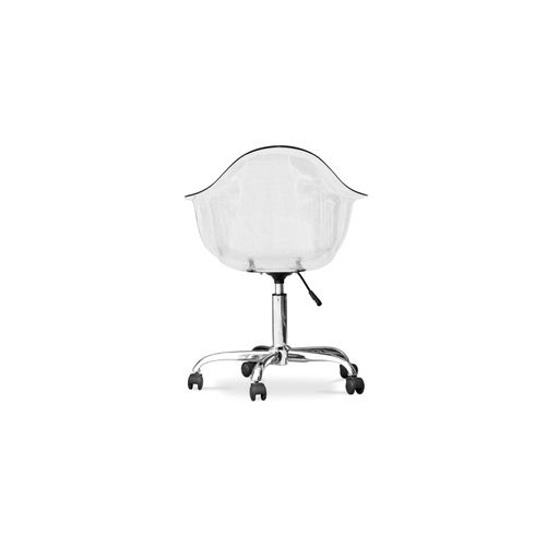 Fauteuil De Bureau Pivotant Et Transparent Avec Roulettes - Loy Gris Transparent