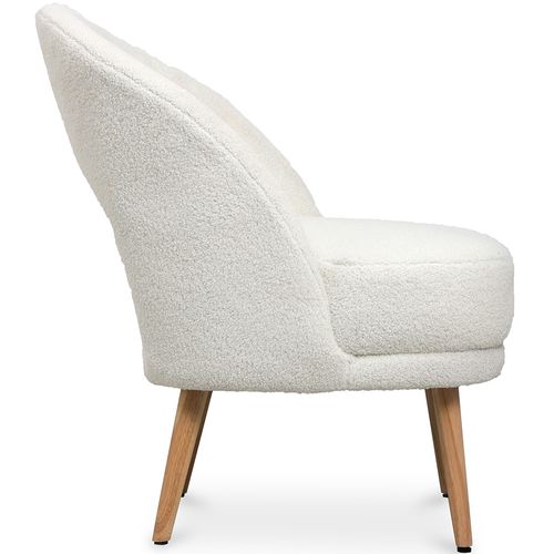 Chaise De Salle à Manger Tapissée En Bouclé - Arka Blanc