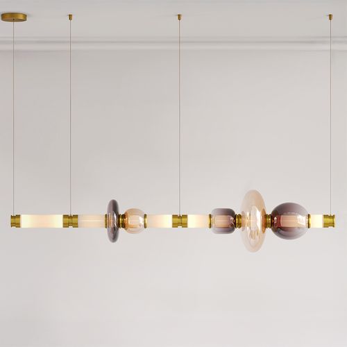 Lampe Suspendue En Cristal - LED - Banton 120 Cm Multicolore
