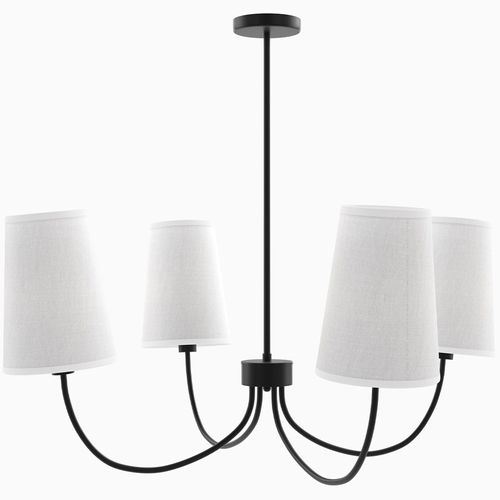Lustre Noir De Plafond Avec 4 Abat-jours - Xium Noir