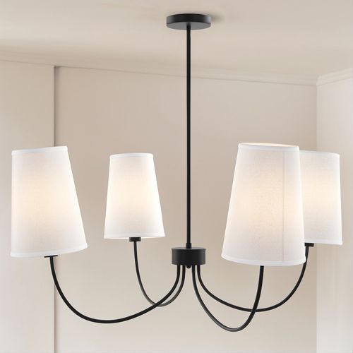 Lustre Noir De Plafond Avec 4 Abat-jours - Xium Noir