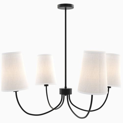 Lustre Noir De Plafond Avec 4 Abat-jours - Xium Noir