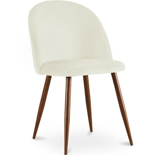 Chaise De Salle à Manger - Tapissée De Velours - Design Scandinave - Bennett Crème