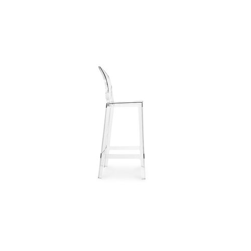 Tabouret De Bar Avec Dossier Victoire - 75cm - Design Transparent Noir