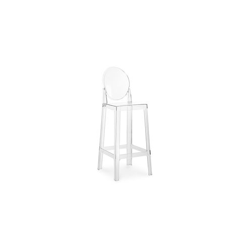 Tabouret De Bar Avec Dossier Victoire - 75cm - Design Transparent Noir