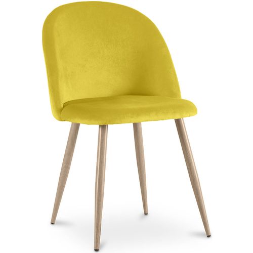 Chaise De Salle à Manger - Tapissée De Velours - Style Scandinave -  Bennett Crème