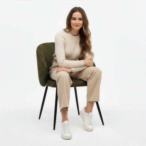 Chaise De Salle à Manger Rembourrée En Velours - Yukon Olive