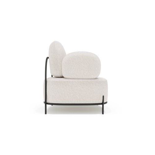 Fauteuil De Design - Tapissé En Tissu Bouclé - Munum Blanc